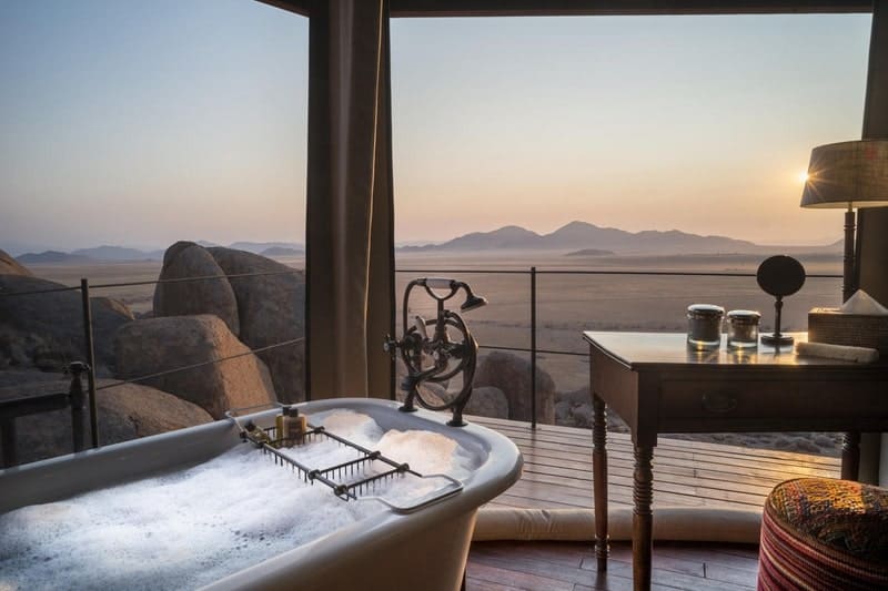 voyages de luxe namibie sonop zannier hotel salle de bain