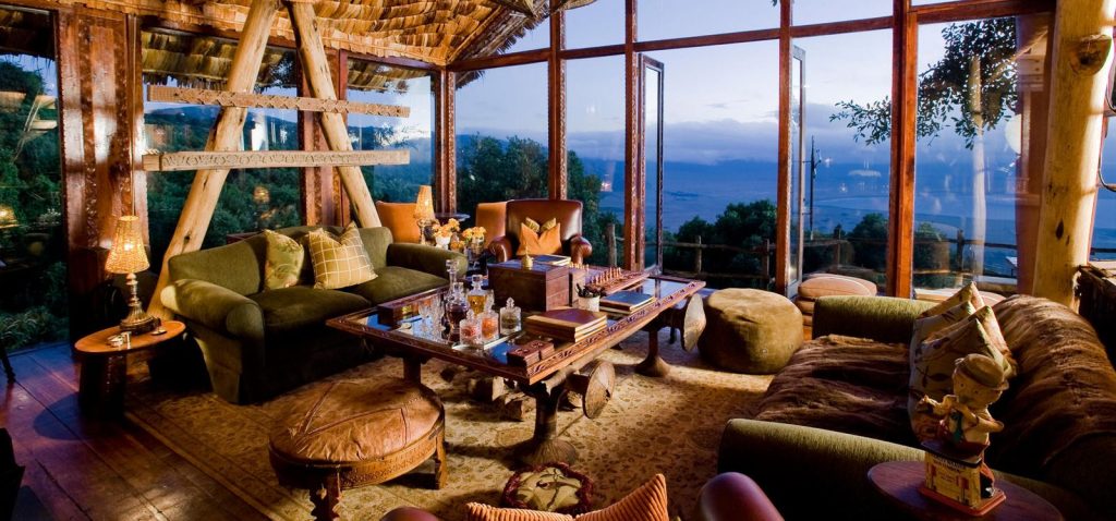 voyages de luxe ultime safari afrique ngorongoro crater lodge salon
