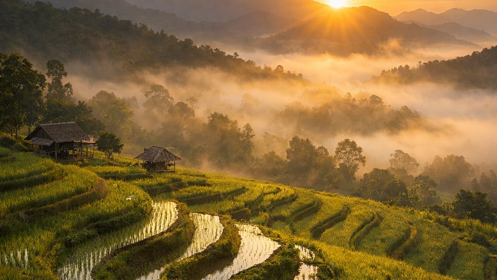rizières dans le nord de la Thaïlande lors d’un voyage Thaïlande sur mesure