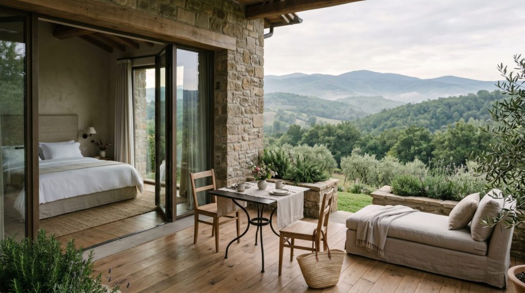 Boutique hôtel de luxe offrant calme, intimité et vue sur la nature