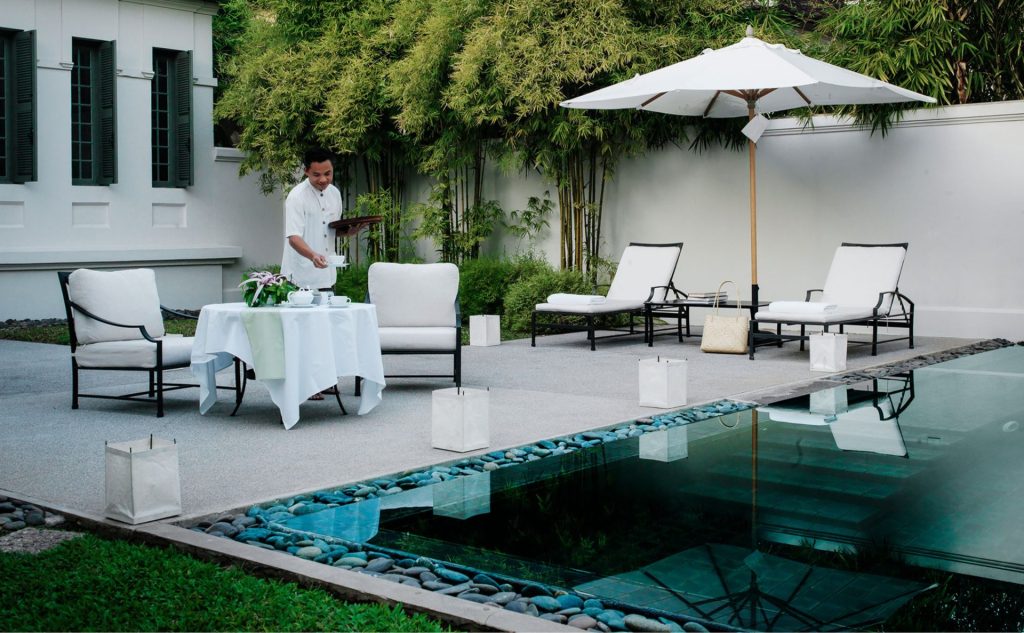 Pool Suite à Amantaka avec bassin privé et cour-jardin à Luang Prabang