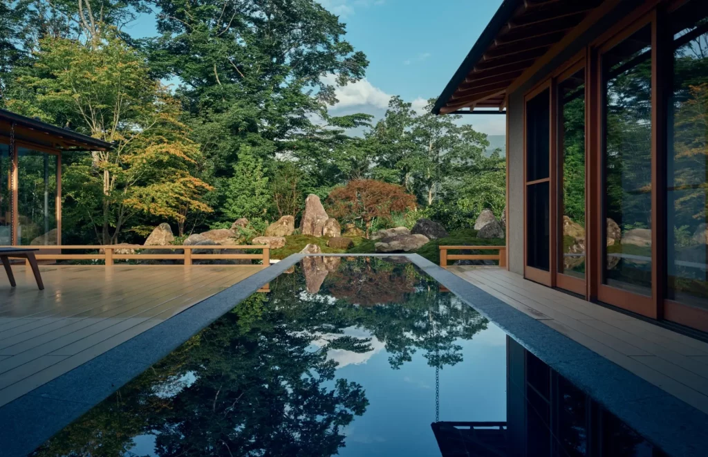Piscine privée et jardin japonais, Villa Suite Hare, Gora Kadan Fuji