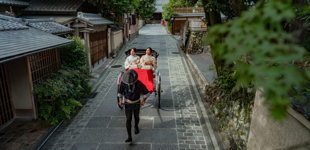 Promenade privée en rickshaw à Kyoto dans le quartier de Gion