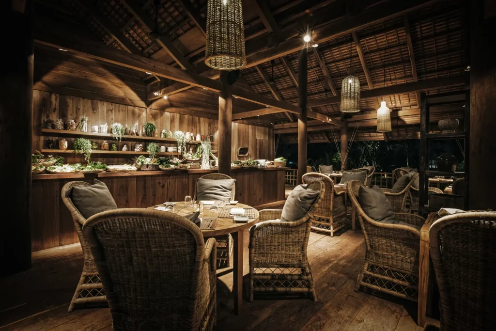 Bay Phsar à Zannier Phum Baitang, restaurant inspiré des marchés cambodgiens