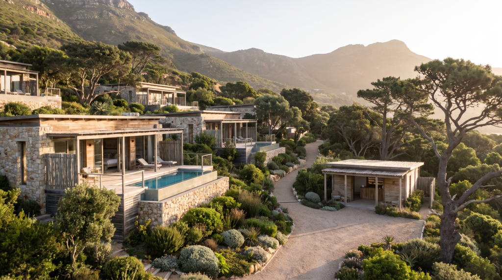 Hôtel confidentiel de luxe avec quelques villas privées illustrant l’importance de réserver un voyage de luxe à l’avance.